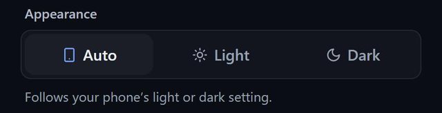 Light, dark or automatic: screen from the SeatSpot app
