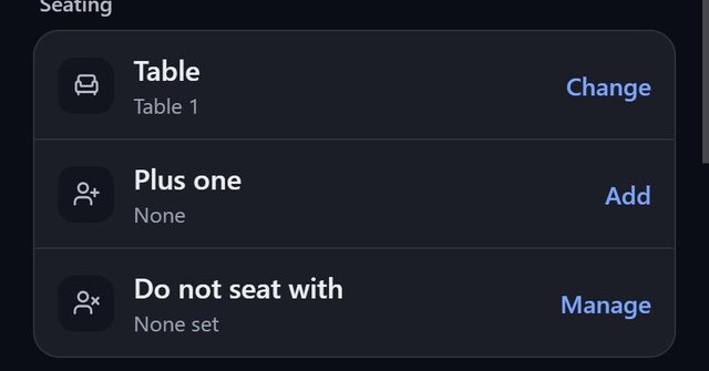 Do-not-seat-with is enforced: screen from the SeatSpot app